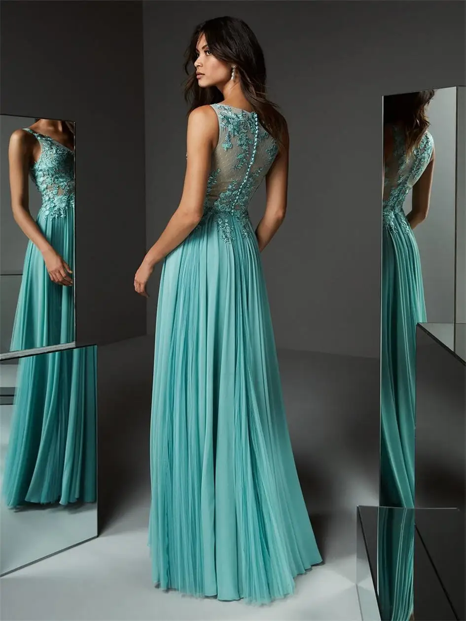 Платье вечернее из тюля с V-образным вырезом ТРАПЕЦИЕВИДНОЕ