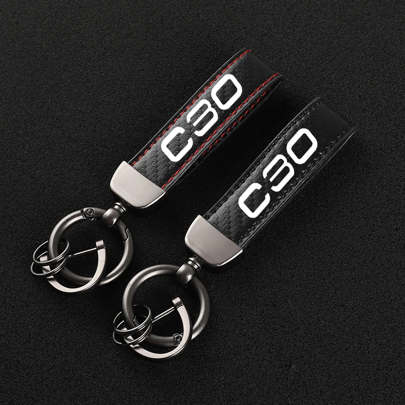 Высококачественный кожаный автомобильный брелок для ключей с поворотом на 360