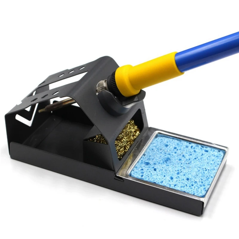 

T12 Soldering Iron Station Stand Stable Welding Solder Iron Tips Holder with Insulation Pad Brass Wire Ball Tip Cleaner Sponge