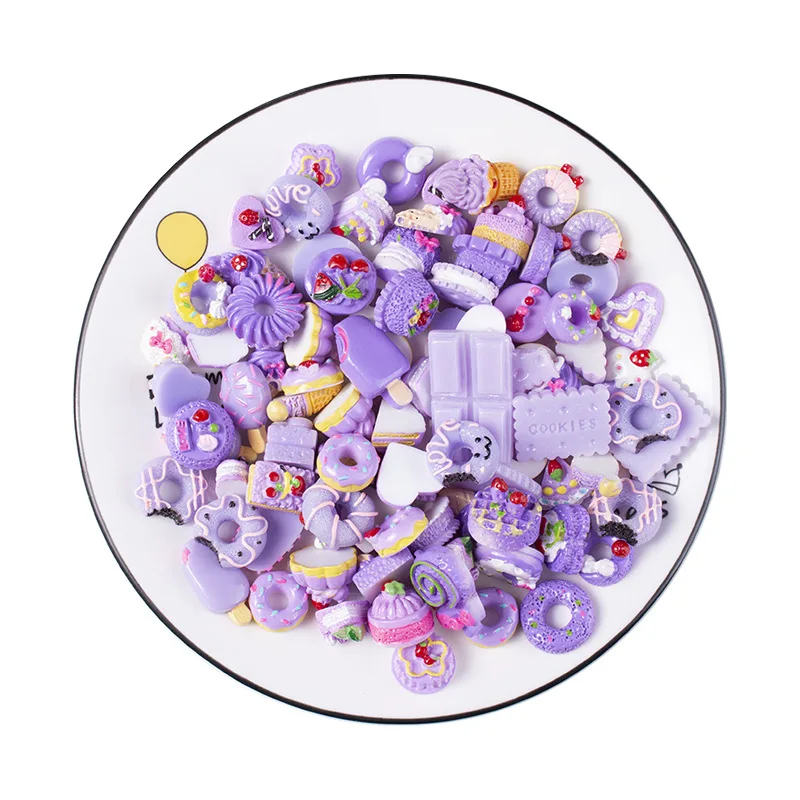 20 50pcs simulated resin mix ice cream cone donuts bread scrapbook diy craft kids accessories phone shell patches arts food toys free global shipping