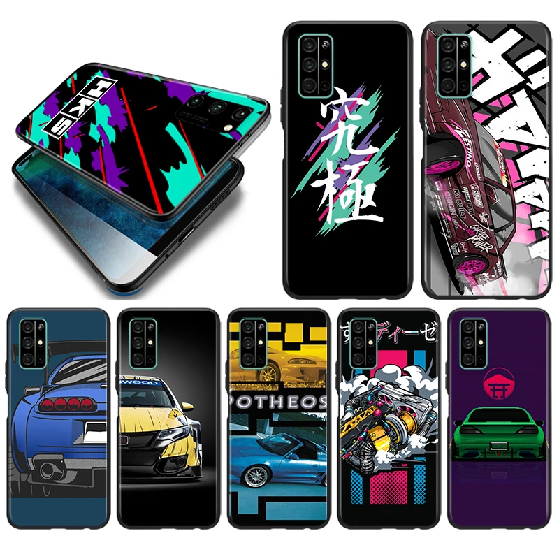

Soft TPU Cover Sports Car HKS JDM Accessories For Honor Play 3E 8S 8C 8X 8A 8 7S 7A 7C MAX Prime Pro 2019 2020 Black Phone Case