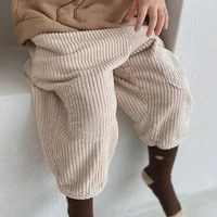 mid infant childrens clothing thickened corduroy pants childrens spring autumn cotton casual radish pants cute trousers solid