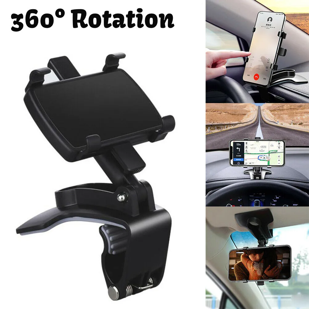 

Держатель для автомобиля, Универсальное крепление-подставка, 1 шт., 360 °, ABS, регулируемый угол, черный зажим