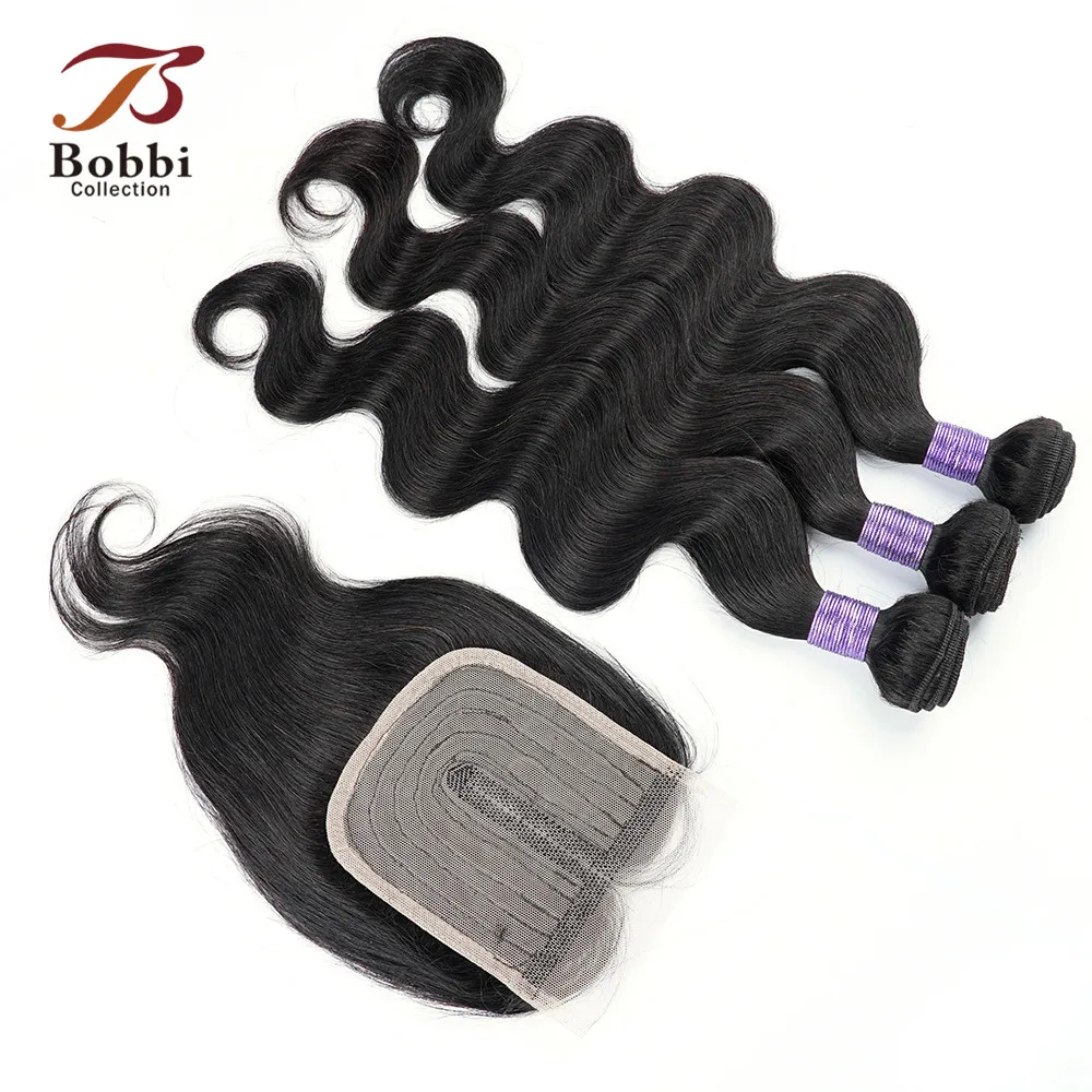 Bobbi 3 пряди с закрытием кружева средняя часть 200 г/компл. объемная волна эффектом