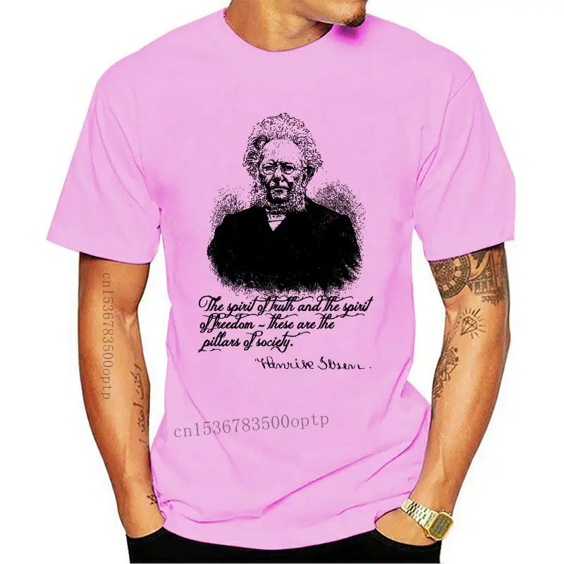 

Мужская хлопковая футболка Henrik Ibsen, черная футболка с рисунком звонка, лето 2021