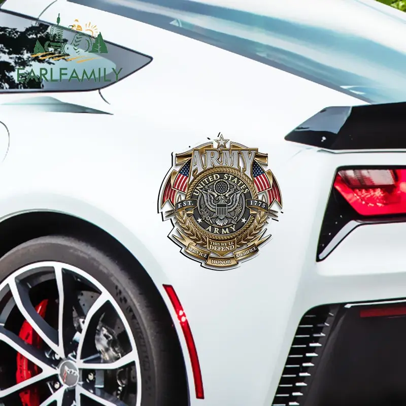 EARLFAMILY с принтом USA Army Honor Наклейка Виниловые отражающие для машины стены стикеры