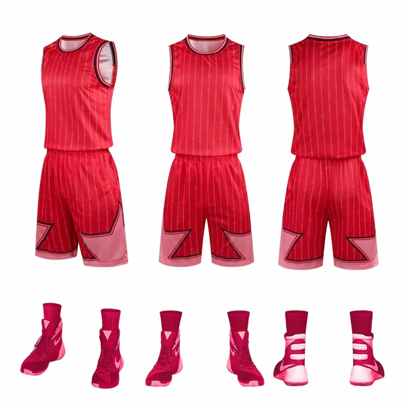 

Модная баскетбольная трикотажная форма для взрослых, комплекты спортивной одежды, высококачественные мужские комплекты баскетбольной оде...