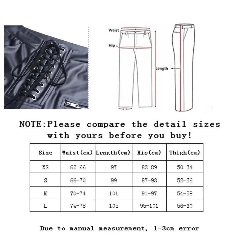

Vangull Black Faux PU Leather Pencil Pants Women Lace Up High Waist Slim Skinny Streetwear Pants Spring Fashion Trousers Female