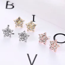 Elegant Temperament New Fashion Simple Style Multicolor Cute Small Snowflake Stud Earrings for Women Jewelry A Pair/set 2021