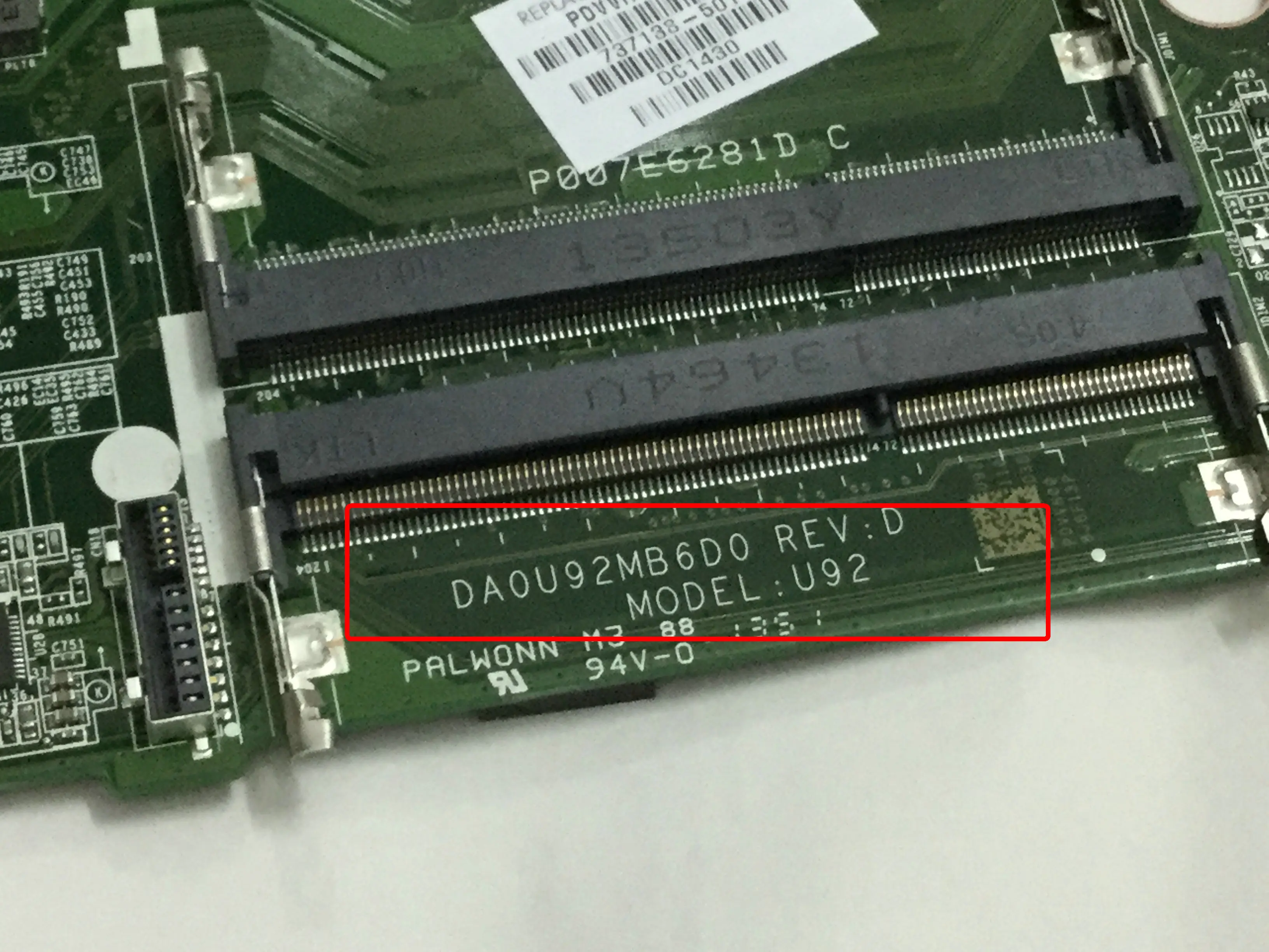 

DA0U92MB6D0 REV : D LAPTOP MOTHERBOARD FOR HP PAVILION 15-N WITH CPU A10-4655M +GPU 8670M/2G TESTED ALREADY