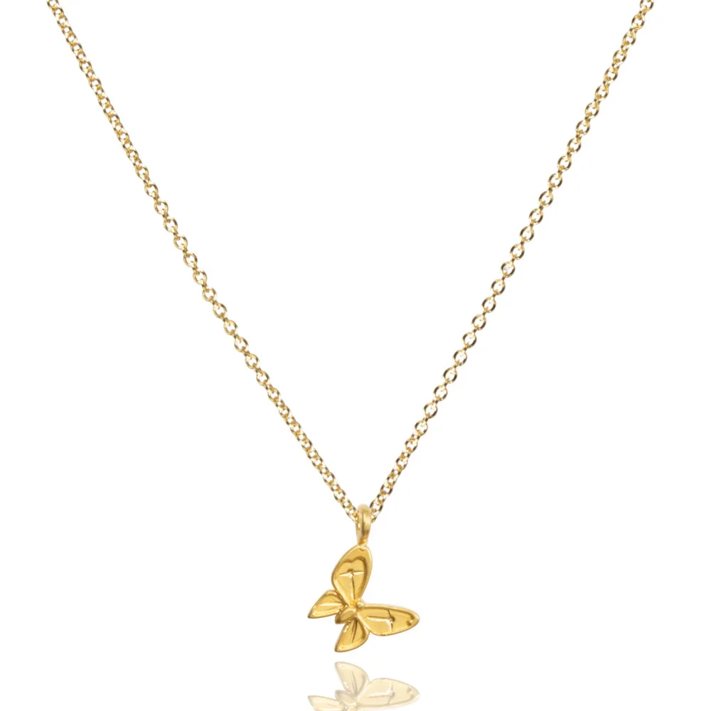Романтическое ожерелье с подвеской-бабочкой женская простая цепочка до ключиц