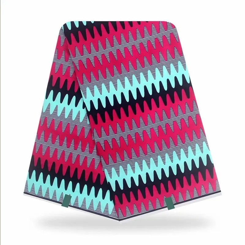 

Popular Wax African Fabric 2021 High Quality Embroidered Ankara 100% Cotton Print Fabrics 6 Yards For Party Dress Wax-H0124