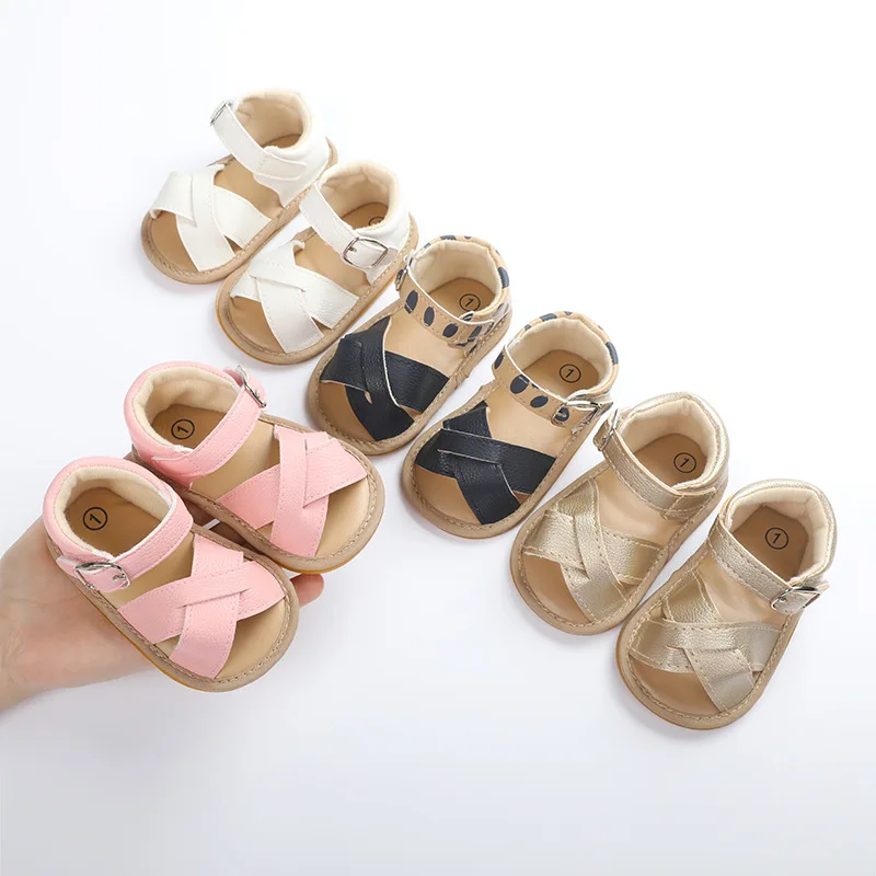 Сандалии для новорожденных девочек Нескользящие босоножки из искусственной