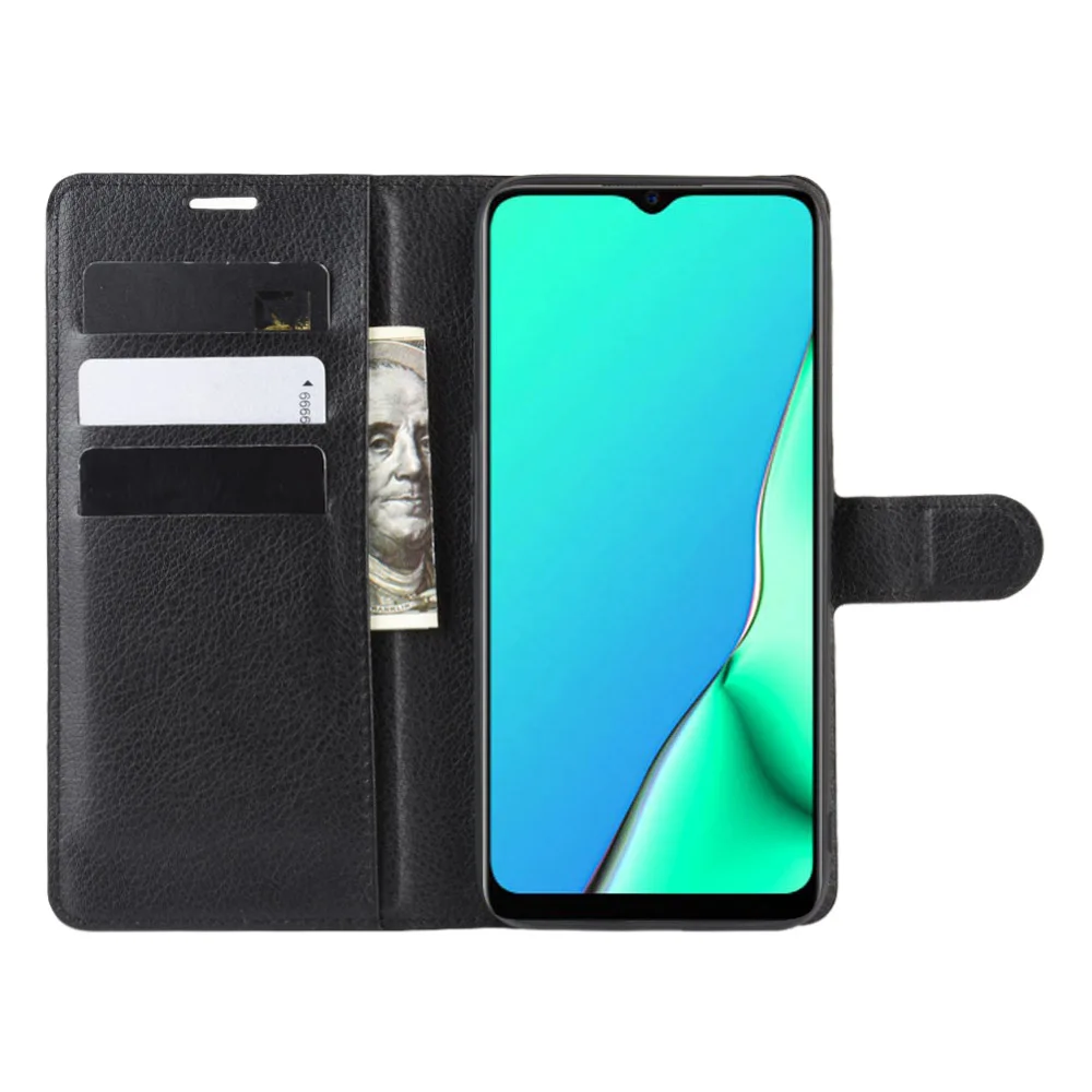 Черный A9 или A11x чехол для OPPO A9() A11-X чехол-кошелек с отделением для карт в виде книги кожаный защитный чехол с Откидывающейся Крышкой черный 9A A9- A11 X - Цвет: Черный