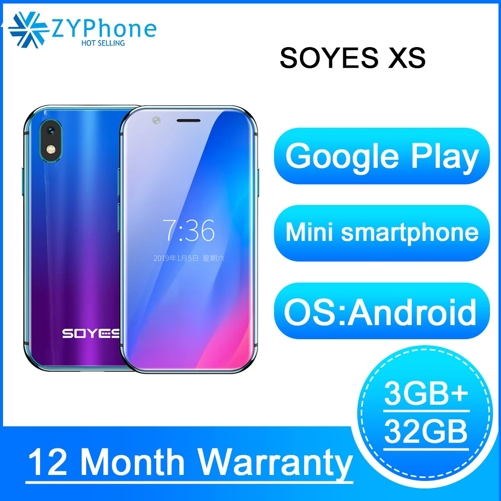 2019 Мини смартфон SOYES XS 3 '' Гб оперативной памяти 32 встроенной 2 16B Android уход за