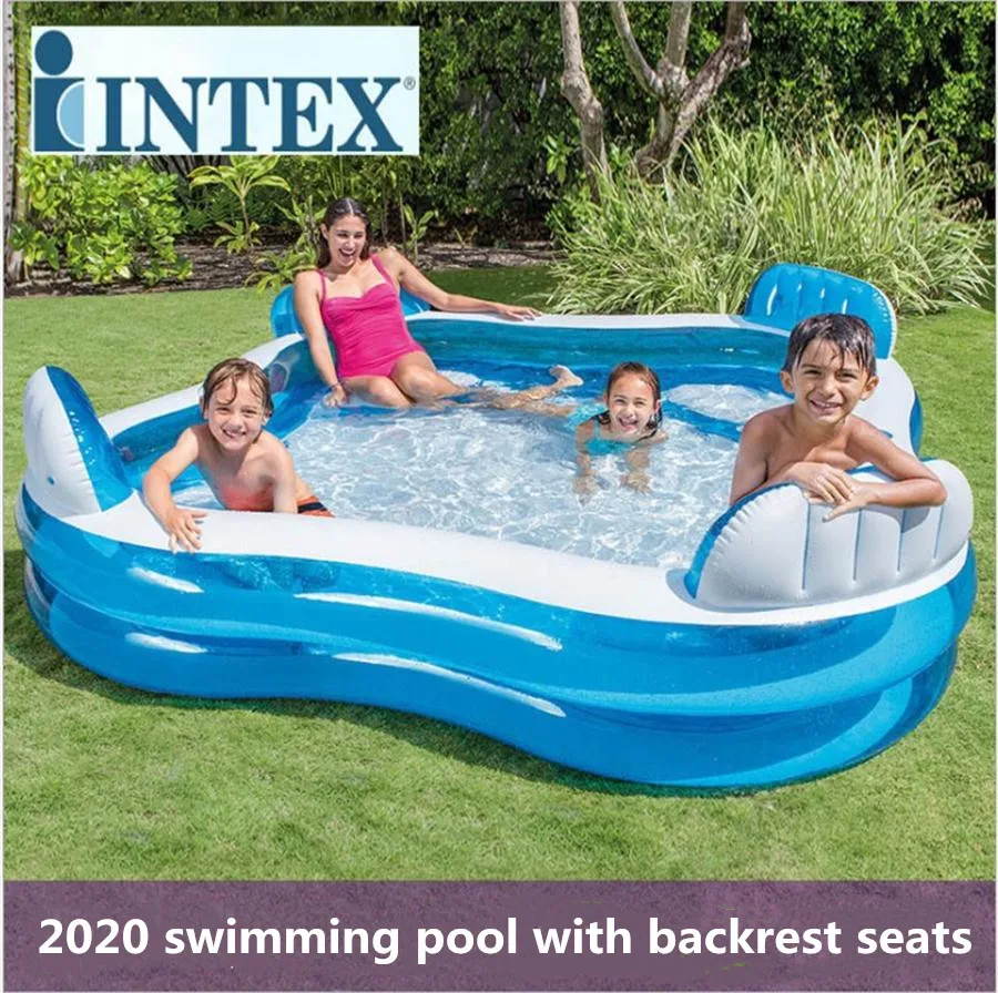INTEX piscina inflavel adulto children's home swimming pool transparent thickened baby family adult paddling bath With backrest | Мать и