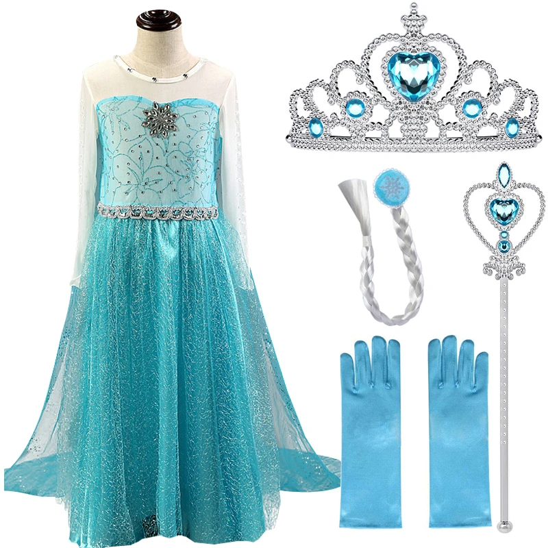 Girls Dresses for Elsa dress Snow Queen Cosplay Princess Anna Elza Vestidos Party Dress Kids Clothing Halloween Costumes | Детская