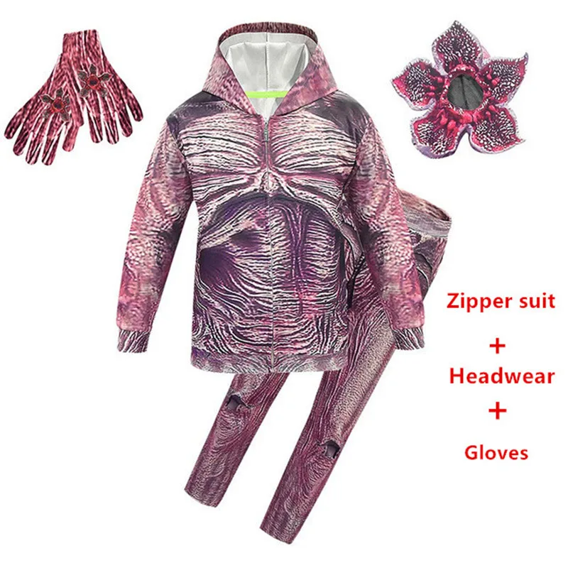 Demogorgon Толстовка Косплей Костюм куртка толстовка на молнии с капюшоном + брюки