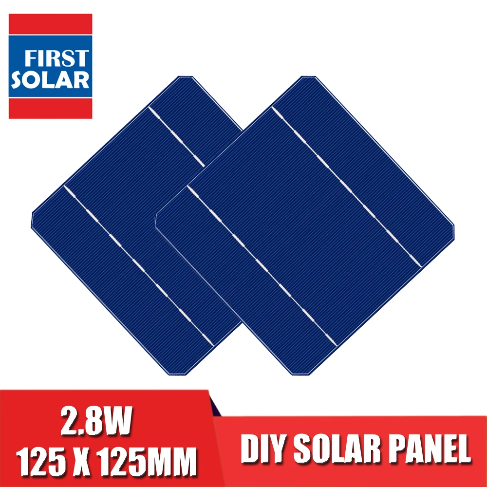 

10 40 50 100 Pcs 2.8 W 125 x 125MM Cheap Mono Solar Cells 5x5 Grade A monocrystalline PV DIY Photovoltaic Sunpower C60 Solar Pan
