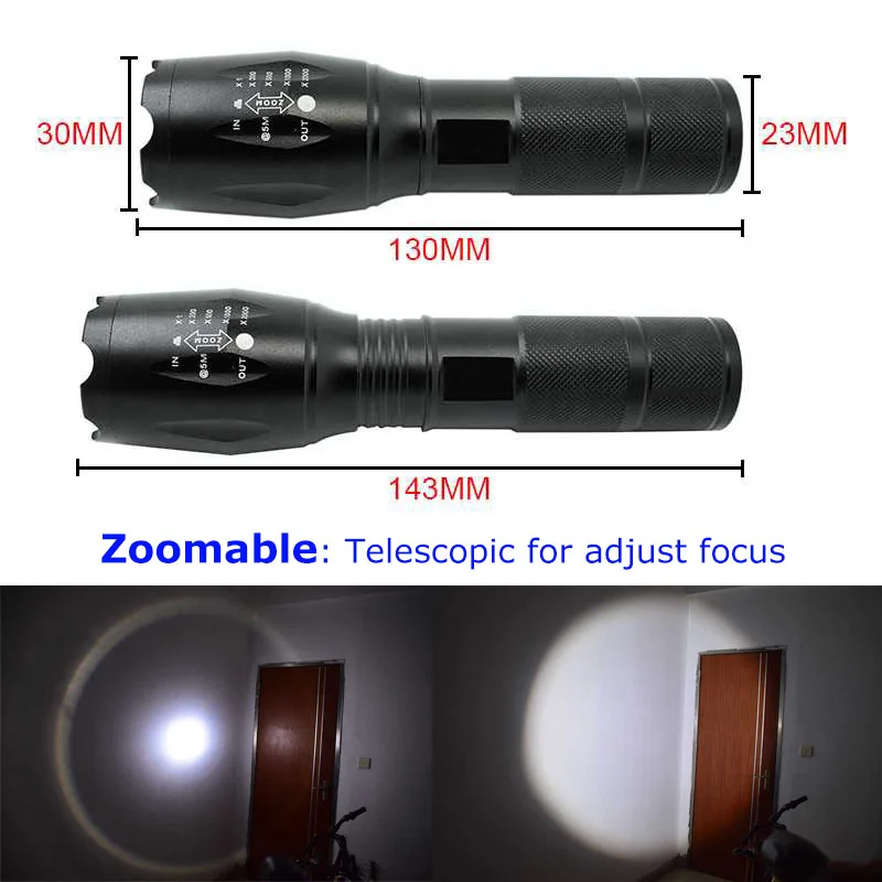 Масштабируемый флэш светильник фонарь T6 светодиодный ультра яркий для