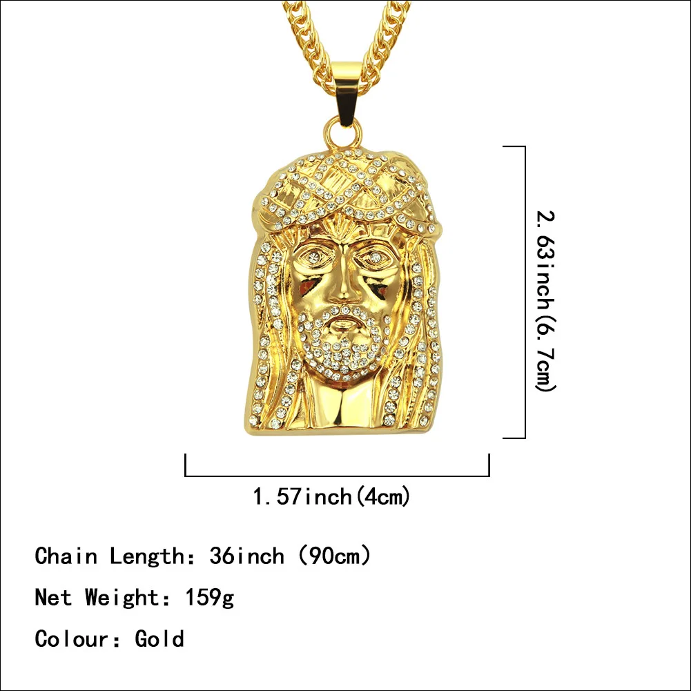 European And American Fashion Trend Hip-hop Alloy Jesus Pendant Necklace |