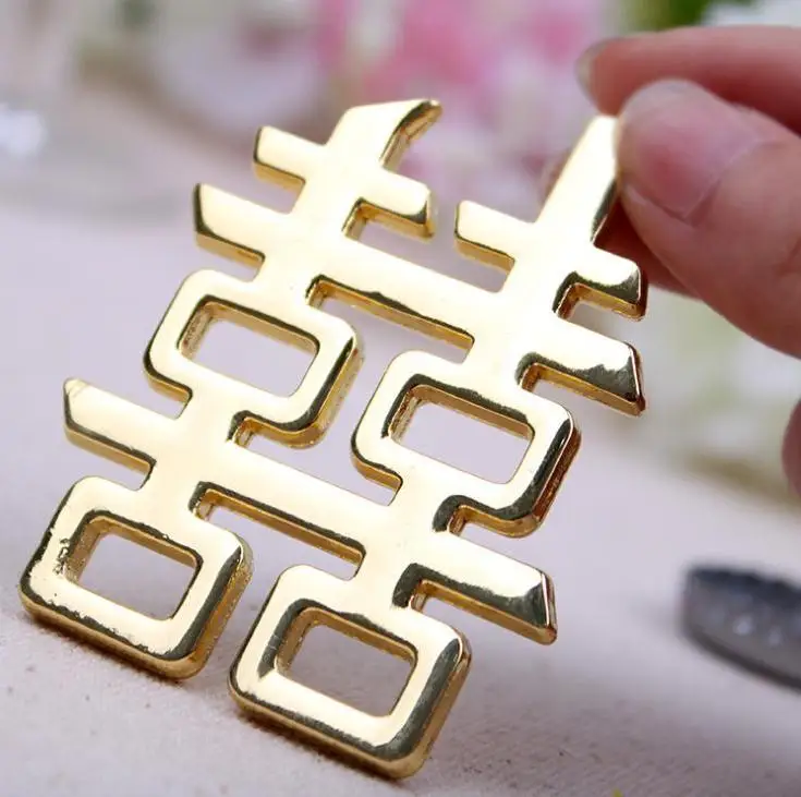 

100pcs Chinese Asian Themed Double Happiness Bottle Opener Wedding Party Favors Wedding Giveaways Wholesale