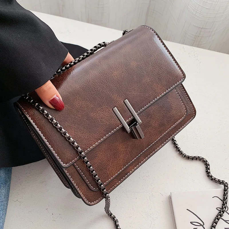 

QIAOSANSAN New Women's Single Shoulder Bag Handbag Designer Messenger Bag Female Clamshell Chain Winter Classic All-match High-A