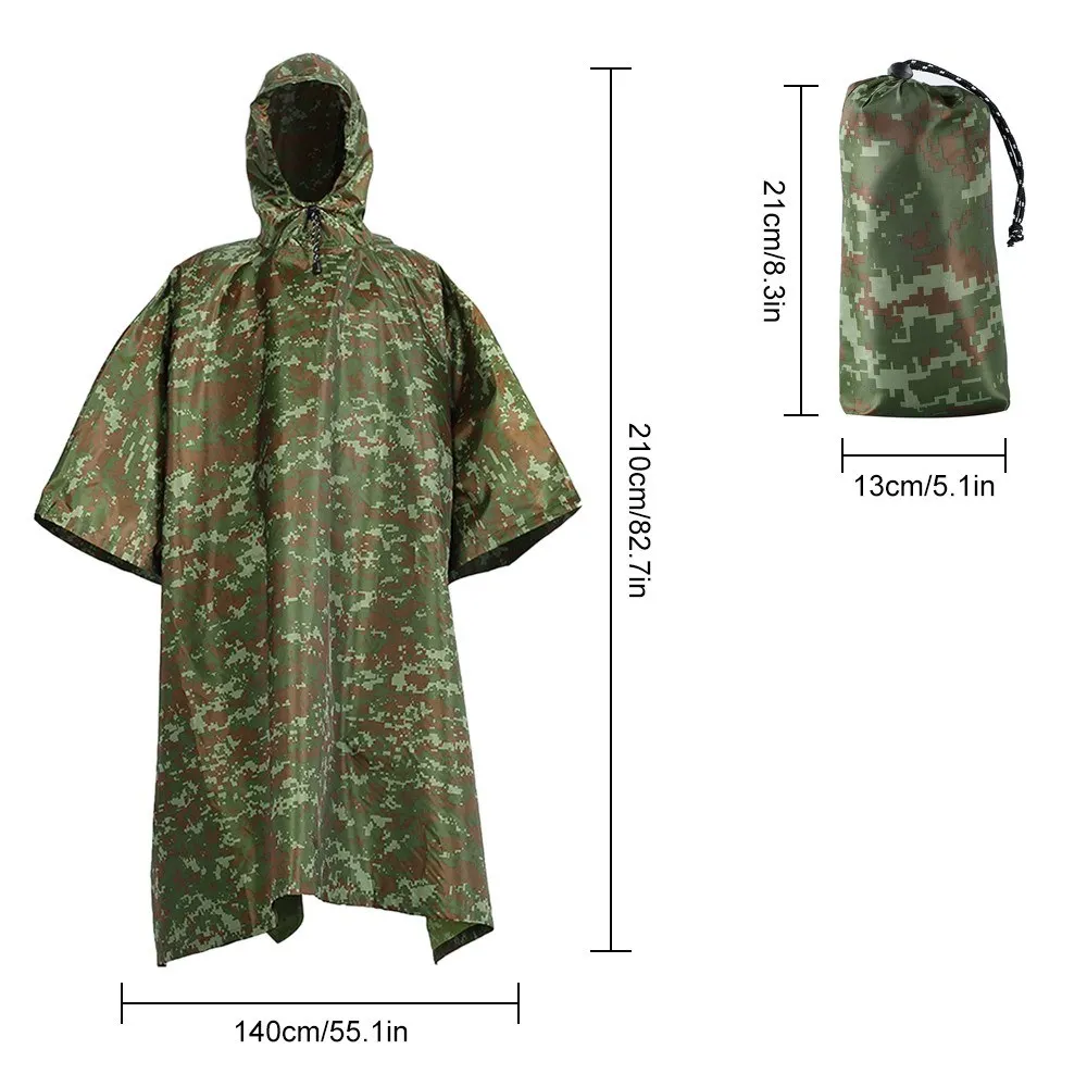 

Men Women Multifunction Raincoat Waterproof Rainwear Rainproof Poncho for Outdoor Camping Hiking Mountaineering