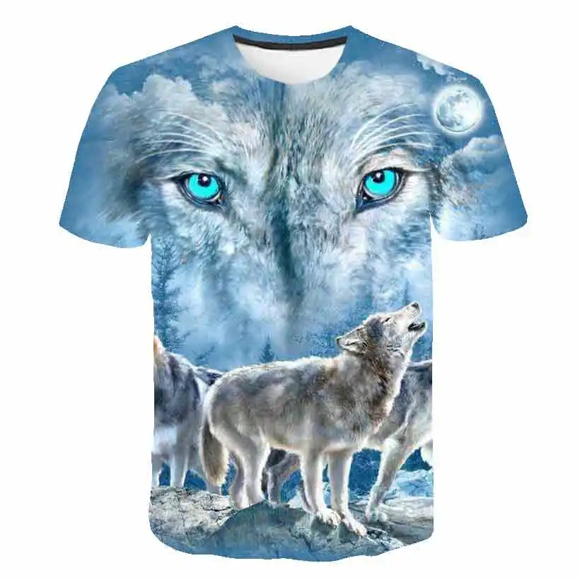 

4-14 Year Children Clothes 3D Print Wolf T-Shirt Kids Tee Fashion Short Sleeve Baby Tops Cartoon t Shirt Summer Boys T-Shirt