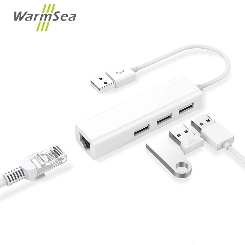 Usb-хаб сплиттер с RJ45 LAN адаптер для ноутбука Ethernet док-станция Сетевой удлинитель для ПК