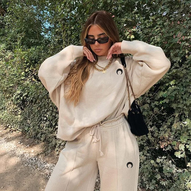 

DiiWii Womens Fashion New Long Sleeve Round Collar Embroidery Loose Show Thin Street Simple Versatile Hoodie