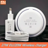 original xiaomi wireless charger 20w turbo charge 27w eu adapter for mi 9 10 pro mix 2s mix 3 qi epp10w for iphone xs xr xs max