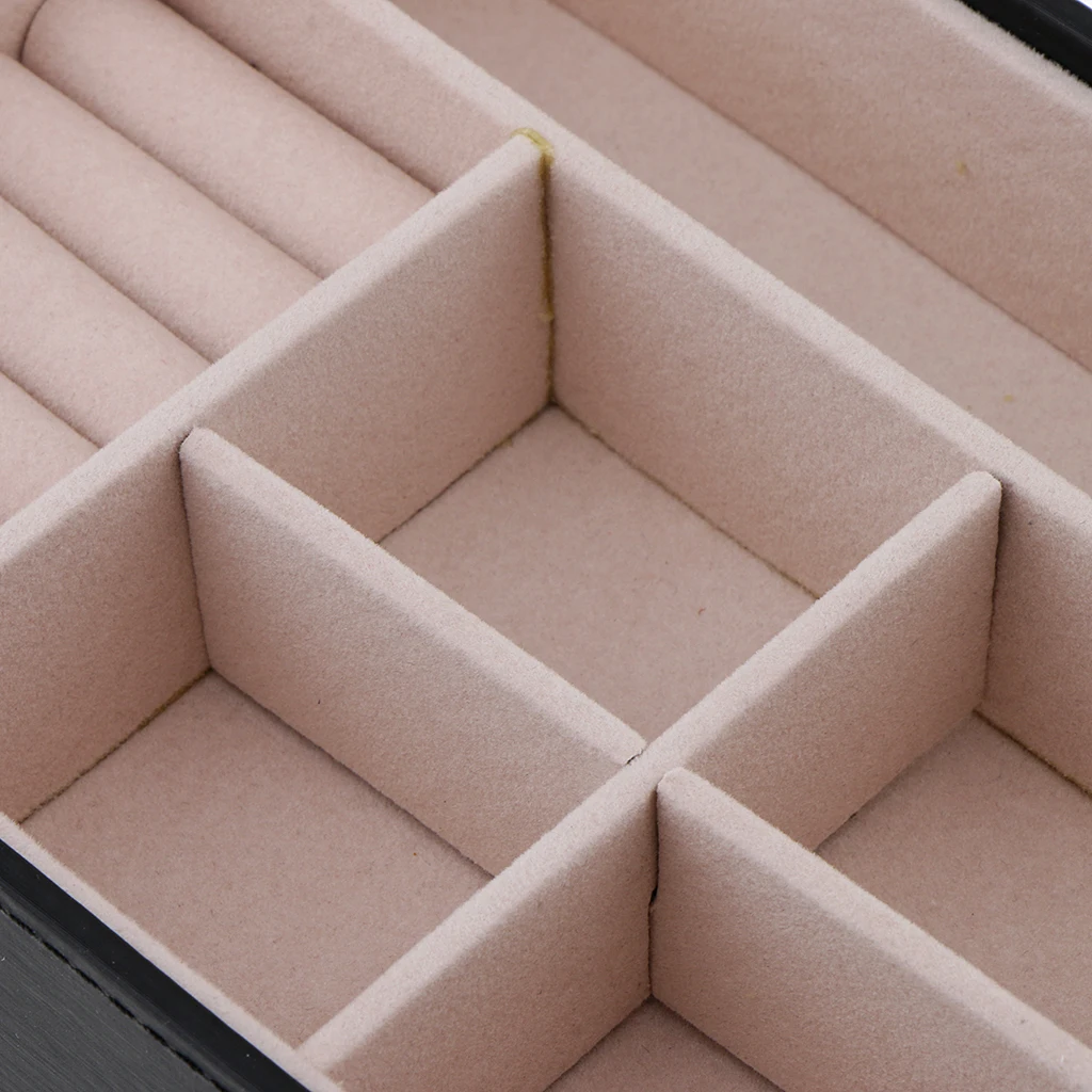

Coametic Box With Folding Mirror Portable PU Leather Jewelry Travel Cases