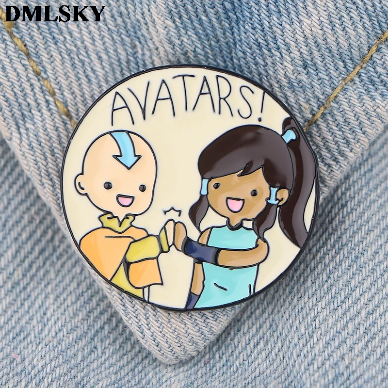 

DMLSKY Creative theme cartoon Enamel Brooches Metal Pins cool Badges Hat Pins Cartoon Jewelry Clothes Lapel Pin M4064