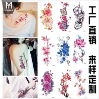 jewelry water transfer tattoo stickers women body chest art temporary tattoo girl waist bracelet flash tatoos flower t1809