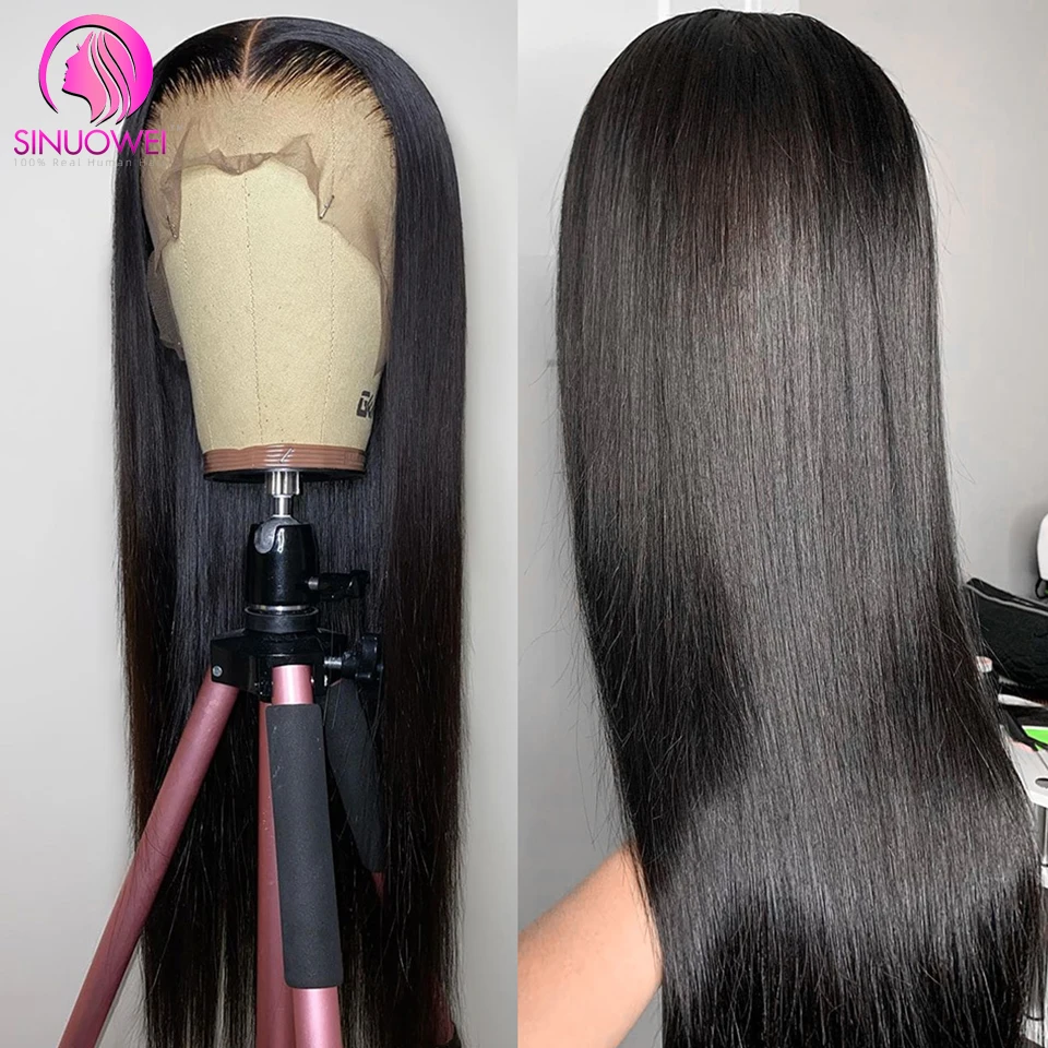 Glueless 13X4 Lace Front Human Hair Wigs 12-28Inch Brazilian Straight 100% Human Hair HD Transparent Lace Frontal Wig For Women