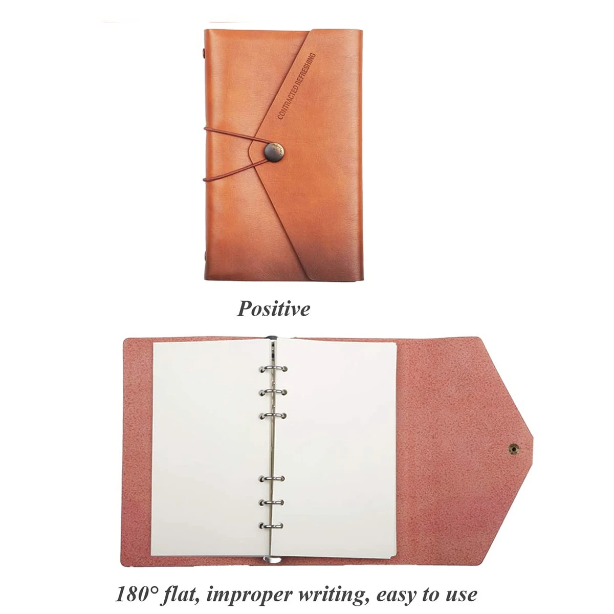 

A7 PU Soft Leather Binder Budget Wallet Handbook, Journal Writing Notebook Replaceable Paper,Metal Binder,Quality Paper