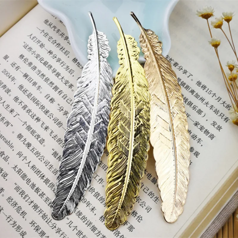 1 шт. креативная металлическая Закладка с перьями в стиле ретро красивая крутая