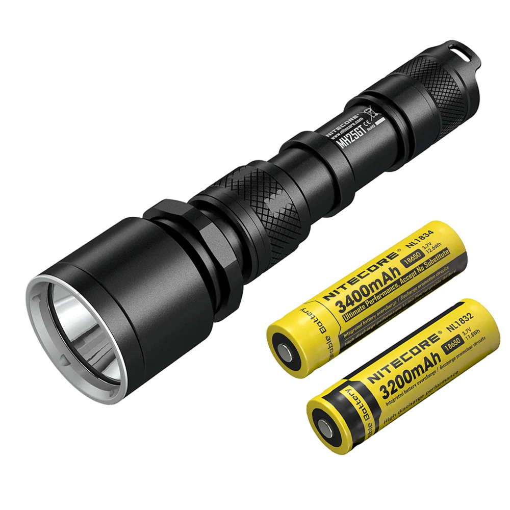 NITECORE MH25GT USB Перезаряжаемый тактический фонарь XP-L HI V3 max 1000 люмен луч бросок 452 м открытый свет спортивный факел - Испускаемый цвет: MH25GT NL1834 NL1832