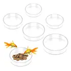 Прозрачная стеклянная Стандартная Круглая посуда для кормления маленькой рыбы, емкость для аквариума, кормушка, принадлежности для аквариума