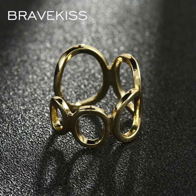 

BRAVEKISS Новинка Хип-хоп преувеличенное глянцевое открытое индивидуальное кольцо для женщин Свадебное Ювелирное Украшение Anel Bijoux Femme UR0634