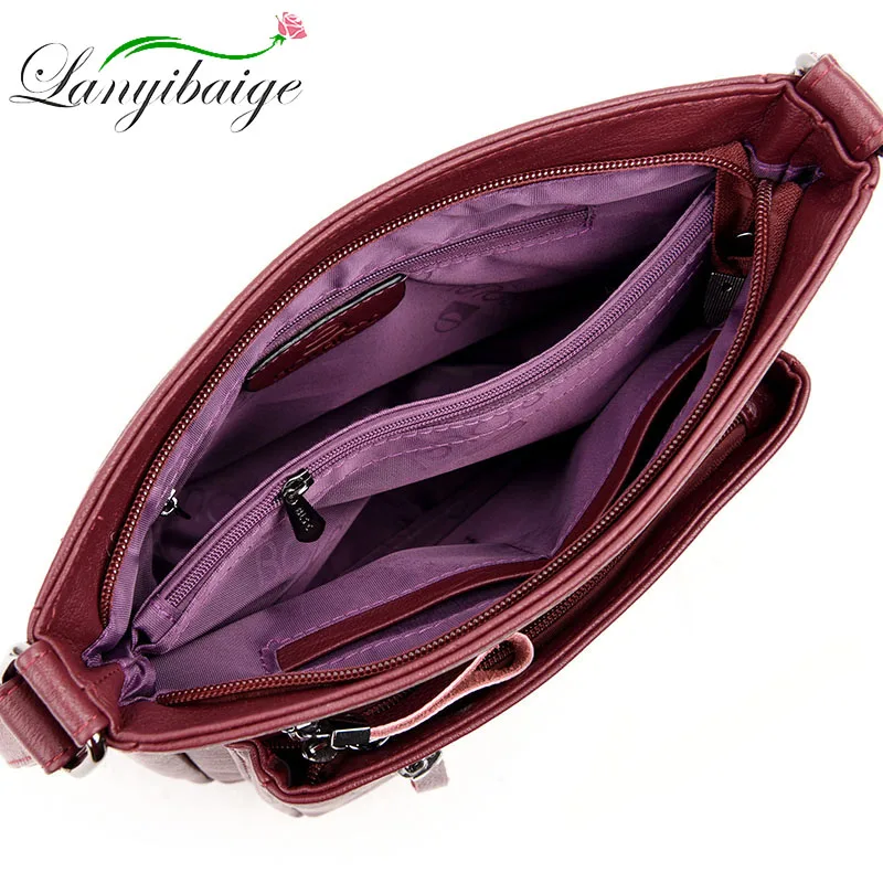 

Women's Designer Luxury Handbag 2020 Fashion High quality Soft Leather bags Women Handbags Multi-pocket Shoulder Messenger Bag