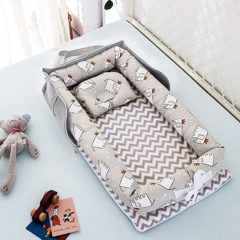 

Portable Newborn Baby Sleep Nest Bed Crib Infant Soft Cotton Breathable Lounger New Dropship