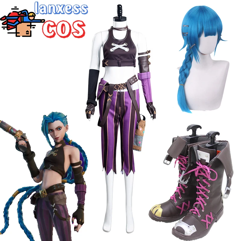 

LoL Arcane Jinx Cosplay Costume Uniform Outfits Girls Women Halloween Carnival Cos Suit