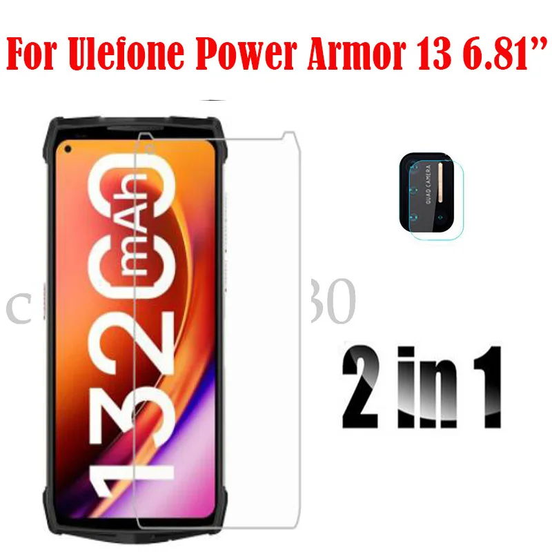 

Стекло 3-в-1 для Ulefone Power Armor 13, 6, 81, защита для экрана, полная защита для Ulefone Power Armor 13, стекло для объектива камеры