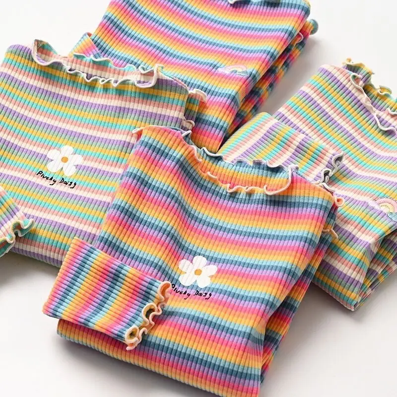 

VIDMID Spring Autumn New Girls Shirts Kids T-shirt clothes girls Striped cotton Casual t-Shirt Children's floral Clothing P655