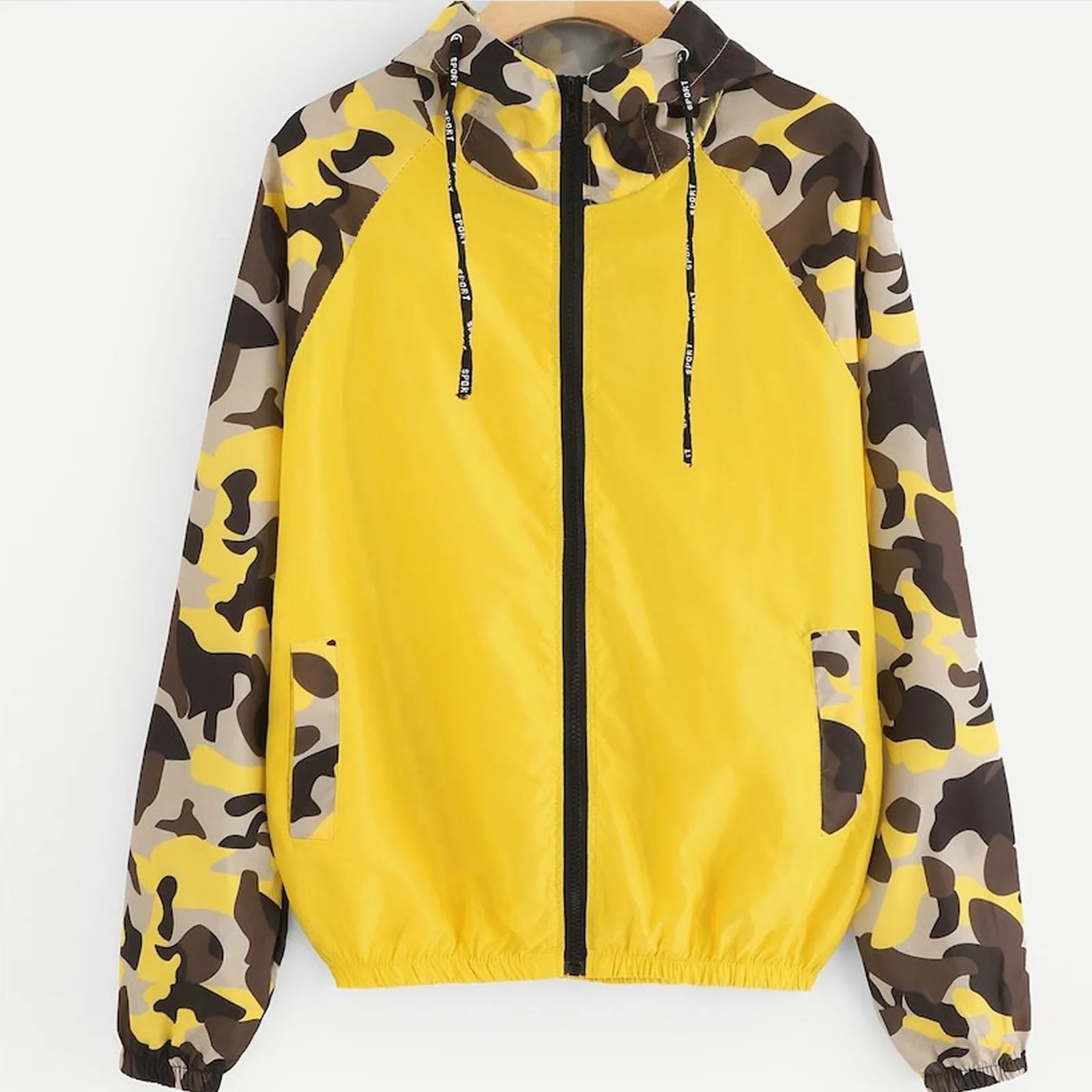 

Женская Повседневная куртка с длинным рукавом и камуфляжным принтом, Новинка осени 2021, женское разноцветное Свободное пальто с капюшоном и ...