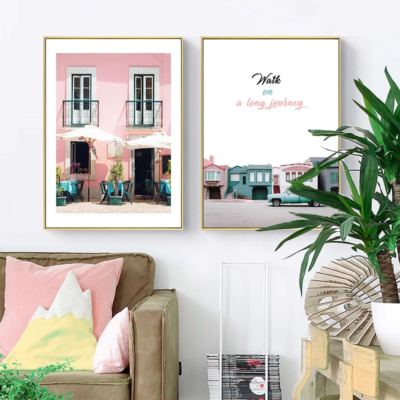 

Настенные настенные постеры House Europe Pink Ocean, абстрактные скандинавские минималистичные настенные картины для гостиной