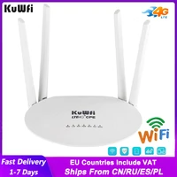 kuwfi 4g wifi router 150mbps 3g4g wi fi router with sim card unlocked wireless routers with 4pcs external antenna 32 wifi users