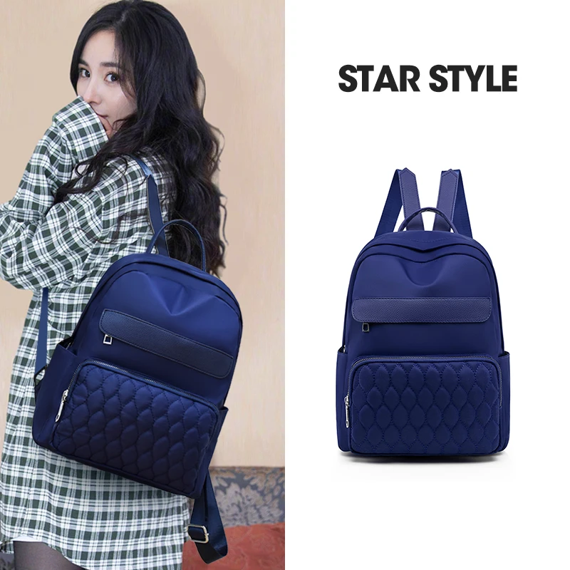 

Diamond Lattice Backpack Teenage Girl Preppy Style Oxford School Bag for Women Large Capacity Travel Rucksack Anti Theft Mochila